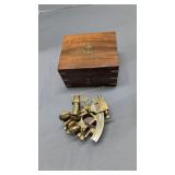 Brass Sexton with wooden box by Dollond London