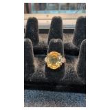 14k gold tested ring yellow Citroen stone 8.1 g