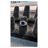 10 karat blue sapphire ring 4.6 g size 6 and 1/2