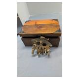 Brass Sexton as shown with wooden box