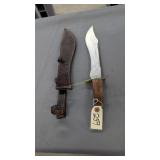 White deer knife with scabbard 17 in overall