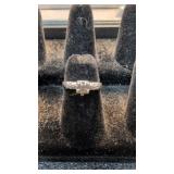 14 karat white gold and diamond ring size 5 and