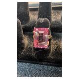 10 Karat Gold Ring Pink Tourmaline 7.6 G Size 8