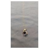 14 Karat Gold Blue Sapphire Necklace With 10 Kt