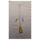 Vintage sterling silver necklace with matching