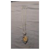 Vintage sterling necklace with seashell insert