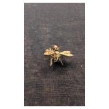Gold fly pin marked 18K Italy 6.2 g 1.25 in by 1