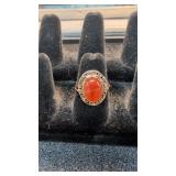 14k Gold Carnelian Ring 3.59 G 7 -3/4 Size