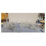 group of cut glass and pressed Glass baskets and
