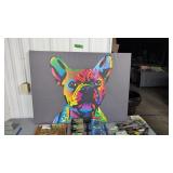 Large Canvas Print Of A Psychedelic Dog 47 X 35