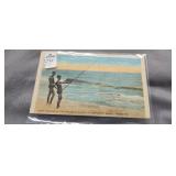 Postcard Surf Fishing In The Atlantic Ocean At