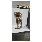 Vintage Tuba On Display Stand