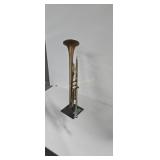 Vintage Trumpet On Display Stand
