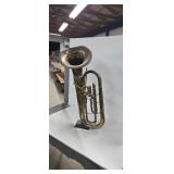 Vintage Tuba On Display Stand
