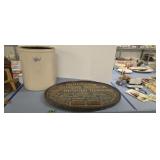 10 Gallon Stoneware Crock And Dockside Wooden Sign
