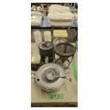 vintage kitchen items strainer scale with candles