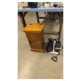 wooden kitchen trash can and exerciser