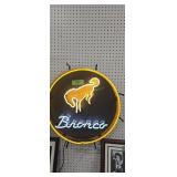 Bronco Neon Lighted Sign Working 24-in Diameter