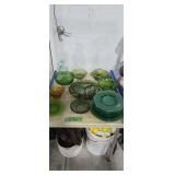 lot of depression glass
