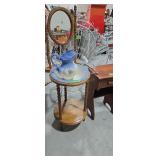 wash bowl and picture set with stand