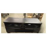 wooden roll around TV stand