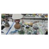 decorative yard items and table lamp