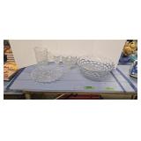 American fostoria punch bowl with cups goblets