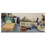 Hummel and wildlife plates basket wooden sign