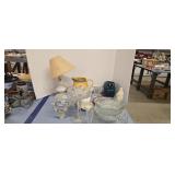 lamp cut glass and pressed glass bowls pitchers