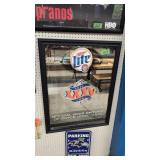 Miller Lite Super Bowl 35 Framed Mirror 30 X38.5