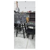 four stools and milk crate