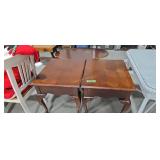 pair of broyhill end tables with claw feet