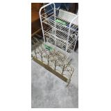 fireplace fender and metal storage rack