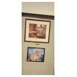 two framed prints one is artist sign Nicholas
