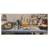 shoe shine box brass candlesticks decorations etc