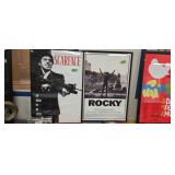 Movie Poster Scarface And Rocky Framed 24 By 37