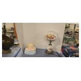 cookie jar and vintage lamp