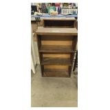 pair of wooden bookshelves