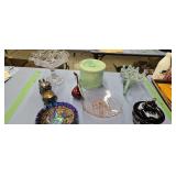 vintage glassware with Northwood carnival bowl