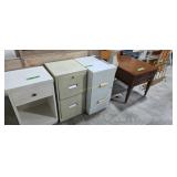 file cabinets and table plant stand