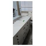vintage painted white dresser with mirror and