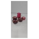 Cranberry Glass As Shown Small Bowls Are 3-in