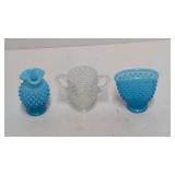 3 Opalescent Toothpick Holders 3 In Tall