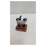 Artoria Limoges Cat And Bird Figure Trinket Box