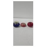Three Glass Paper Weights As Shown 3-in Diameter