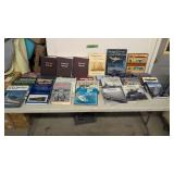 lot of military history books etc as shown most