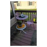 Aluminum Patio Table Two Chairs Small Table Etc