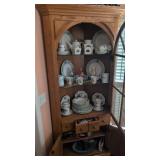 contents of corner cabinet Mikasa optma China t