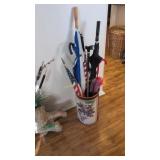 umbrella stand with umbrellas
