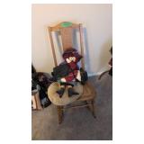 cane seat rocking chair with dolls